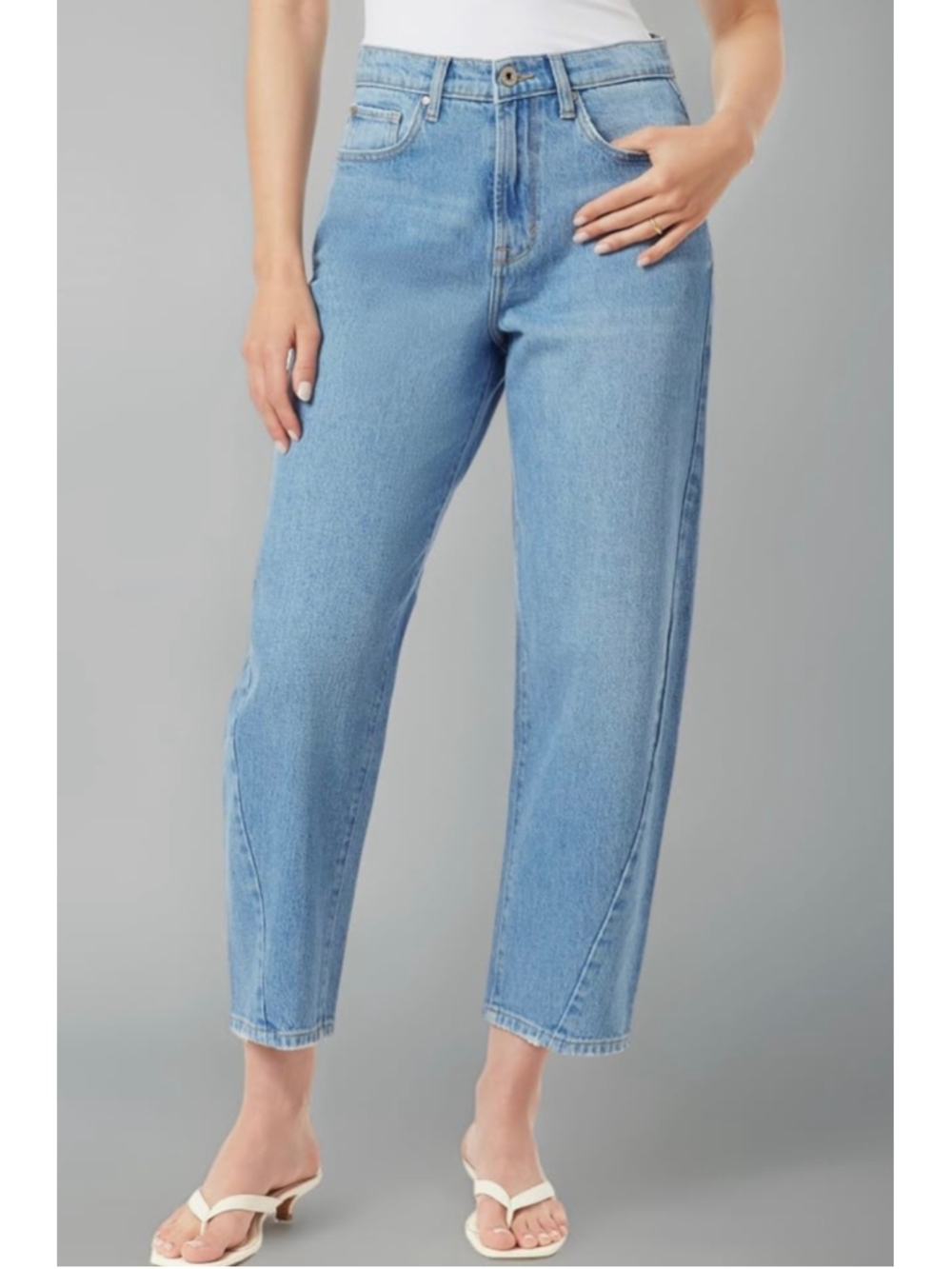 Kensie Light Blue High-Rise Straight Jeans